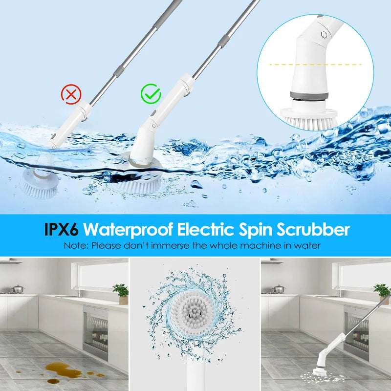 Electric Spin Scrubber – Cordless Rechargeable Cleaning Brush